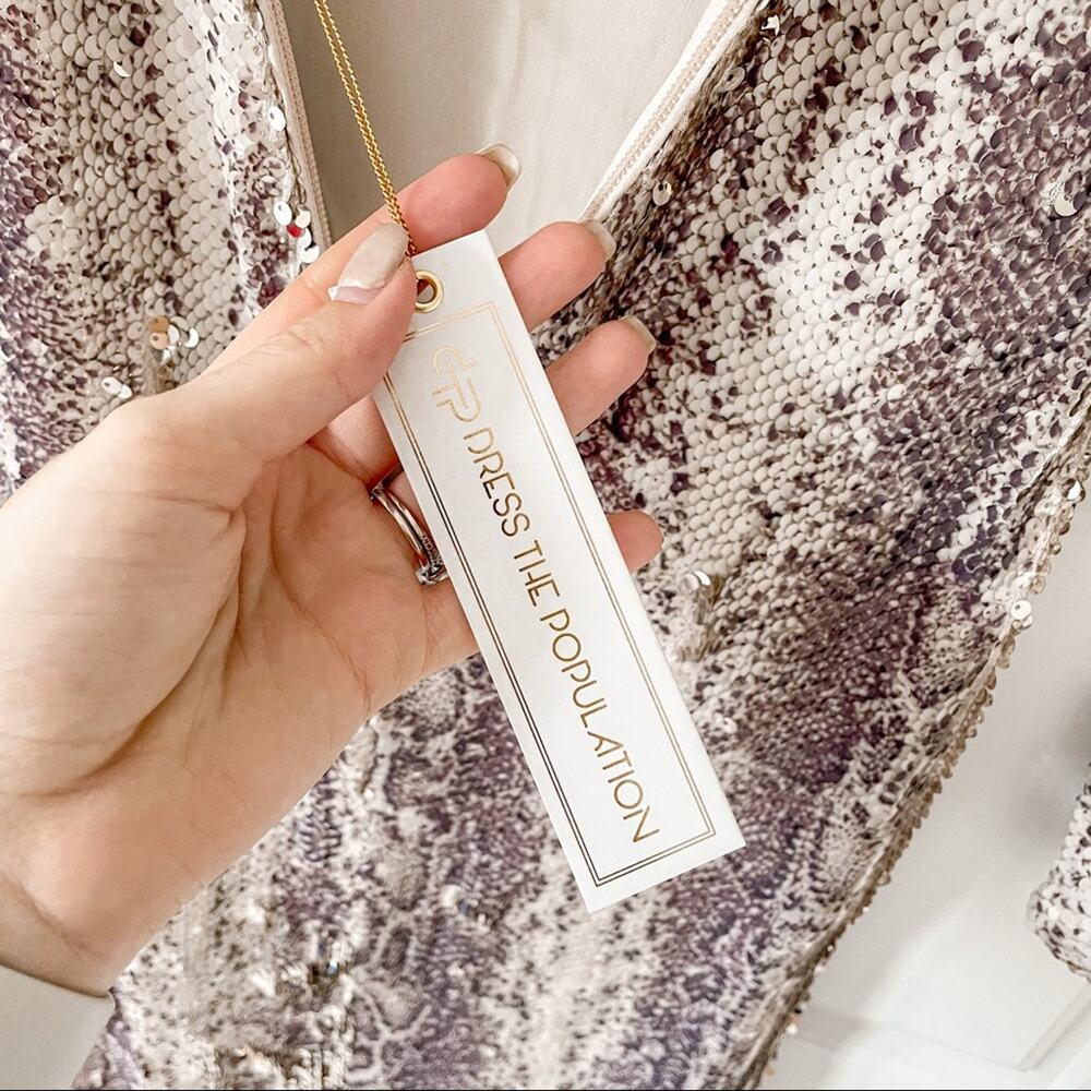 NWT Dress the Population Python Sequin Emery Shea… - image 8